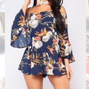 Fashion Nova two piece set (1) and rompers (2)